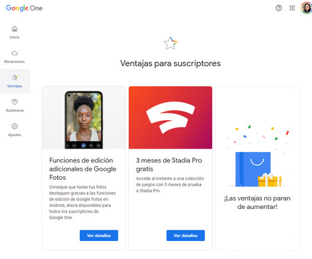 Ventajas Suscriptores Google One