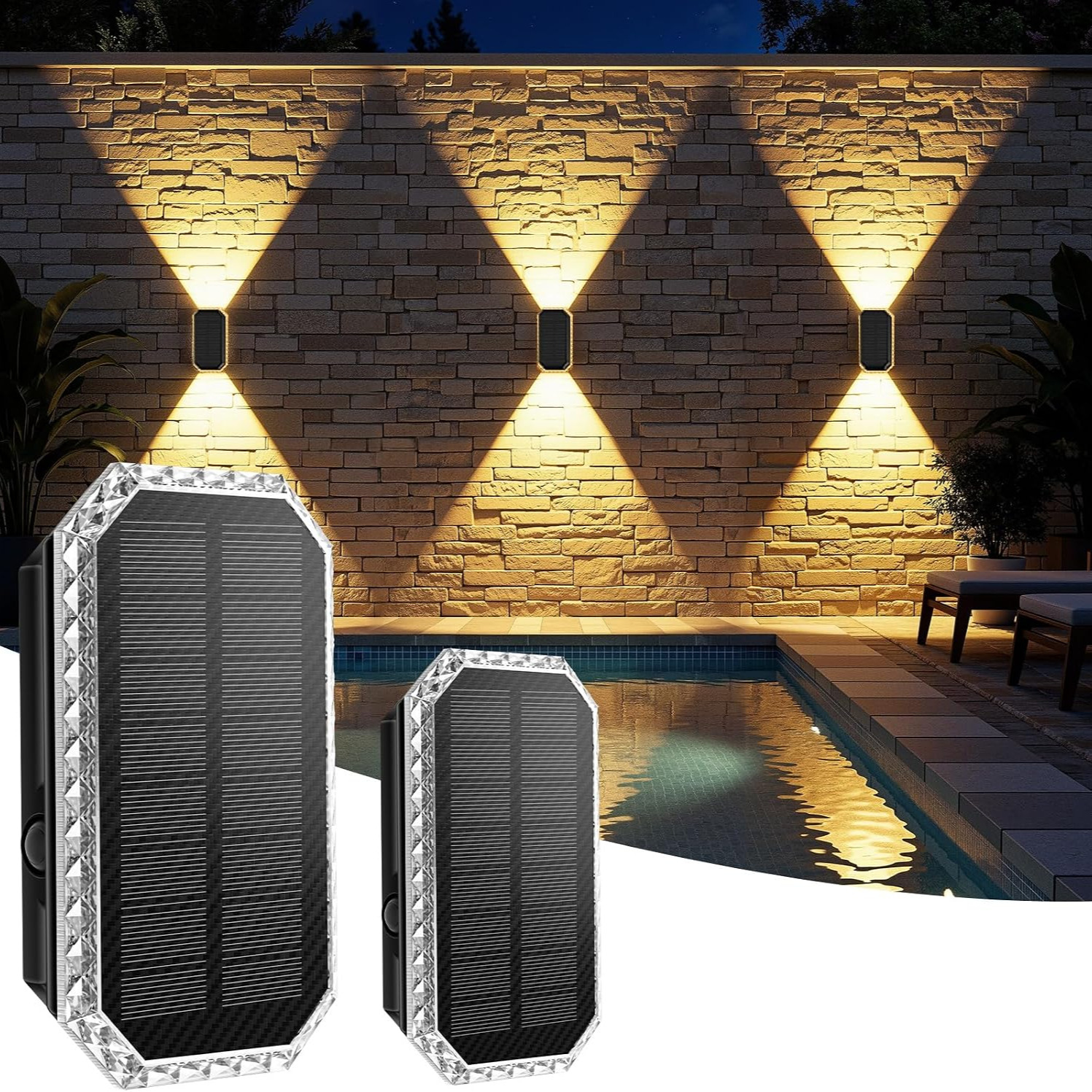 Aplique Solar Exterior Pared 3 Colores