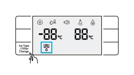 indicador del filtro purificador en la pantalla