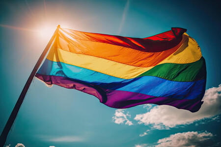 Bandera Arcoiris al sol