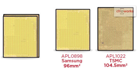 TSMC y Samsung comparten la fabricación del Apple A9 de los iPhone 6S, y son dos chips diferentes