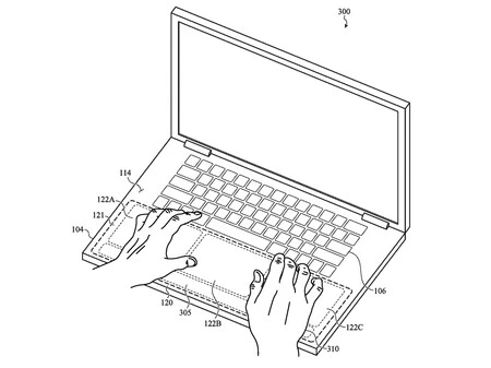 ローカライズされたハプティクスの特許を取得した Macbook Hands