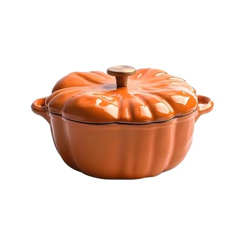 Biniveil Olla De Hierro Fundido Esmaltado Diseño Calabaza