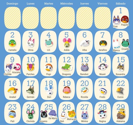 Calendario de cumpleaños. Todos los cumpleaños 2020 6 febrero
