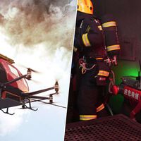 China ya tiene un ejército de drones y robots bomberos. Y combaten el fuego a cañonazos 