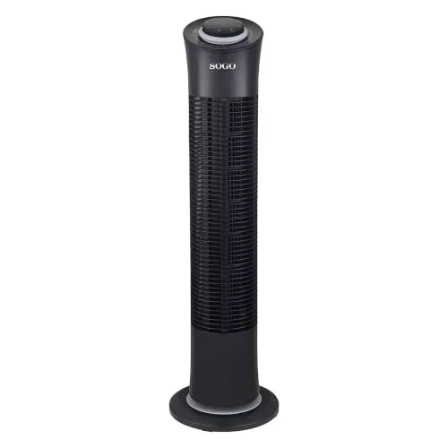 SOGO Ventilador Torre Silencioso con 3 Velocidades y Temporizador 2H - Ventilador de Torre Oscilante de Bajo Consumo con Temporizador 2H - Ventilador Columna Compacto para Hogar, Dormitorio y Oficina