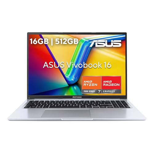 ASUS Laptop Vivobook 16, AMD RYZEN 7-7730U /16GB /512 SSD/Resistencia Grado Militar
