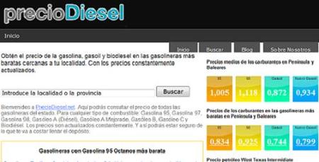 PrecioDiesel: web con las gasolineras más baratas de España