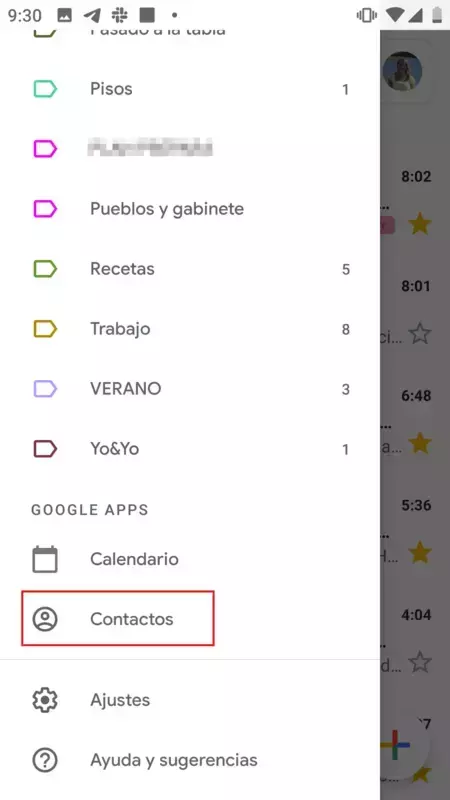 Borrar contactos Android