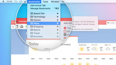 Vivaldi 1 15 Bookmarks Menu