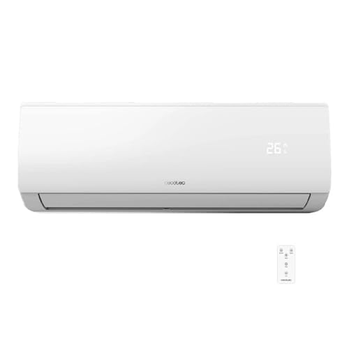 Cecotec Aire Acondicionado Split AirClima 9000 Smartfresh. 9000 BTU, Motor DC, Bomba de Calor, Mando a distancia, Pantalla LED, Sistema Inverter, 5 Modos, 8 Velocidades, Cobertura 16 m2