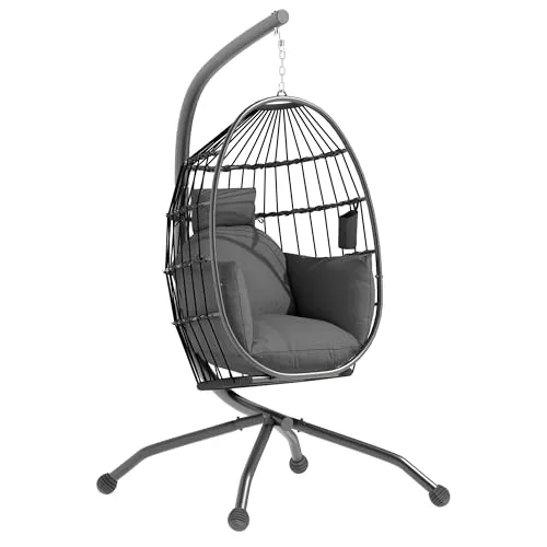 Outsunny Silla Colgante Huevo con Soporte Columpio