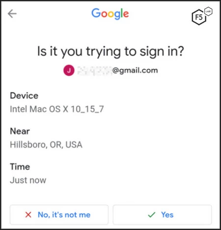 Malibot を使用すると、攻撃者があなたのアカウントにアクセスし、「私です」という Google 2 段階認証プロセスをタップすることでアクセスが自動的に承認される可能性があります。