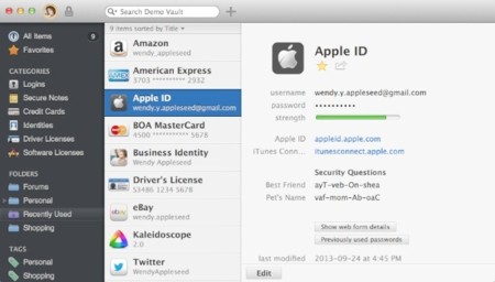 1Password 4 ya disponible para OS X Mountain Lion