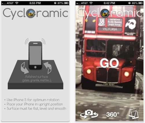 Cycloramic, usos novedosos para la vibración en un iPhone 5