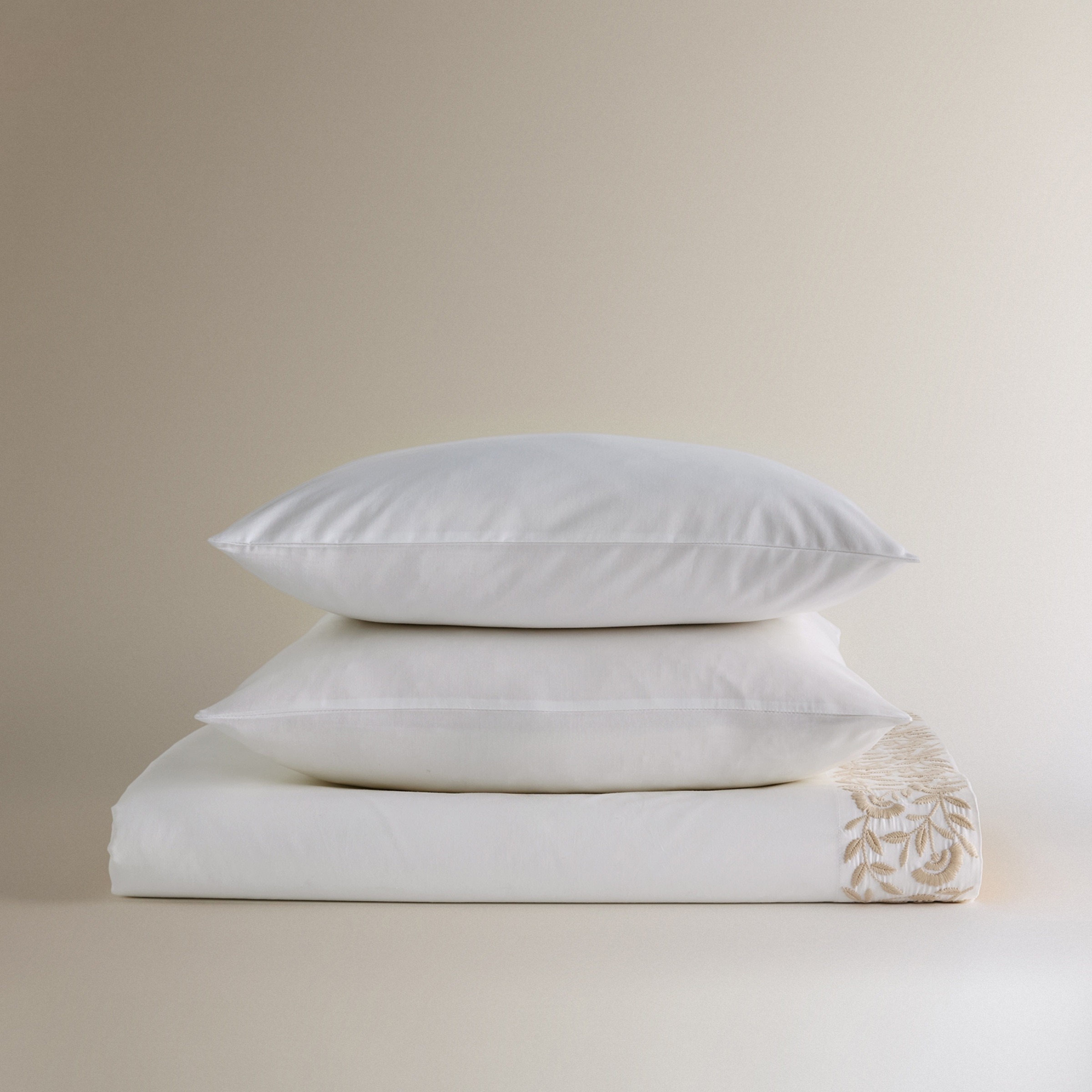 Juego de sábanas algodón bordado Margot El Corte Inglés Natural Cama 90 cm

