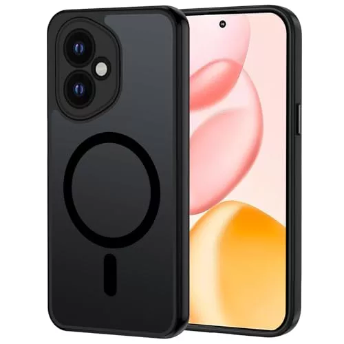 XTCASE Funda Magnética para Honor 400, Cáscara Translúcido Mate Protección contra caídas de Grado Militar, A Prueba de Golpes y Resistente a arañazos Protectora, Negro