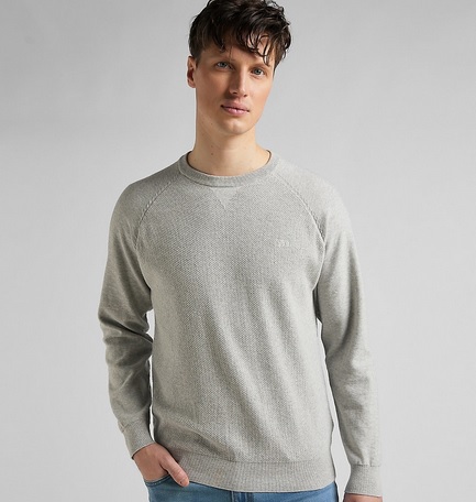 Jersey de hombre en gris con cuello redondo