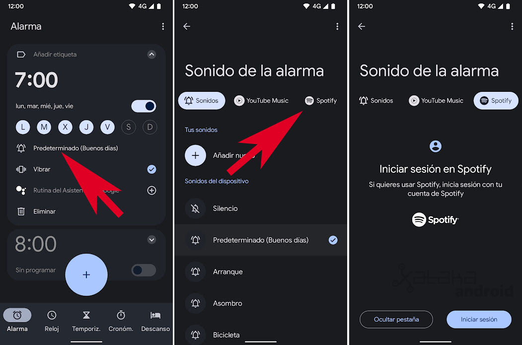 Cómo poner una alarma con la música de Spotify en tu Android