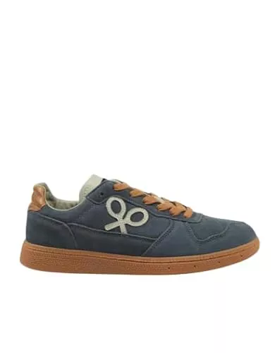 Zapatilla Casual Piel Azul