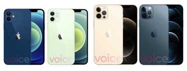 Así lucen todos los modelos de iPhone 12 y sus colores negro, azul, verde, rojo y blanco tras una filtración de Evan Blass