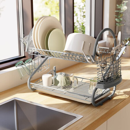 Escurreplatos Cisne Dos Pisos Cromado