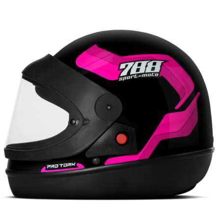 Capacete de moto rosa
