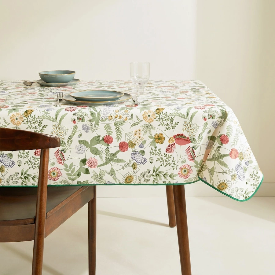 Basics El Corte Inglés - Mantel antimanchas PVC Flores 