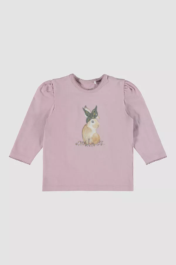 Camiseta bebé niña manga abullonada