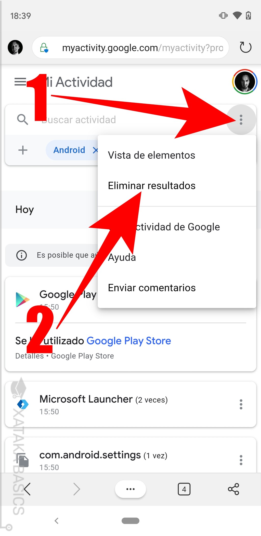 Cómo borrar tu historial de Google en tu móvil Android