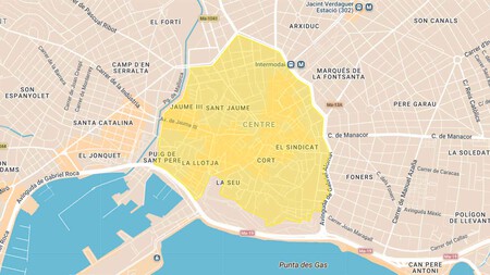 Mapa de la ZBE de Palma De Mallorca