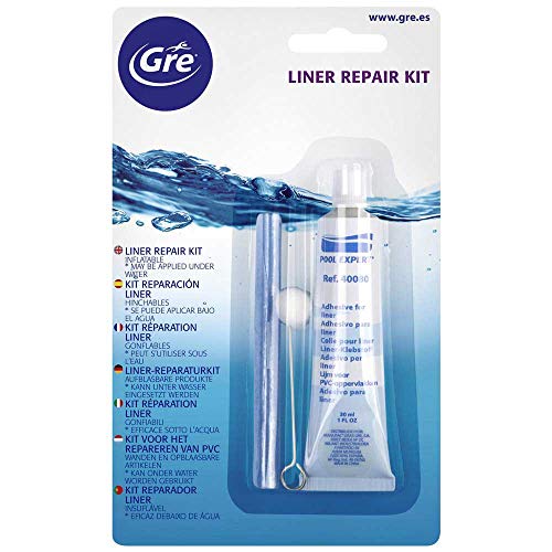Gre 40080 - Kit de Reparación de Liner para Piscina, con Pegamento y Bastoncillo Aplicador