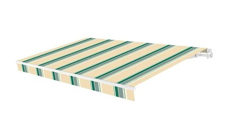 Toldo brazo extensible Classic manual sin cofre blanco tela beige/verde