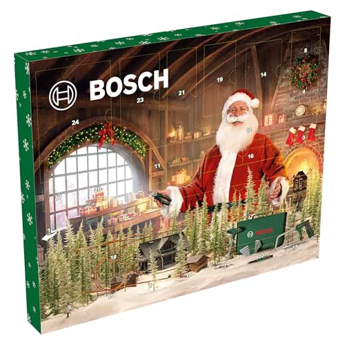 Bosch 41 piezas Set de calendario de Adviento 2025 (con sierra para metales, destornillador con puntas y empuñadura en T, bolsa de tela con cremallera, Accesorios Herramientas de mano)