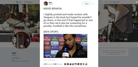 Cazadores de fakes: Ni Benatia reconoció el penalti al Real Madrid ni el vídeo es del partido de anoche