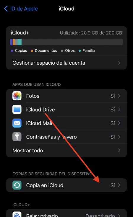 Copia Seguridad Icloud