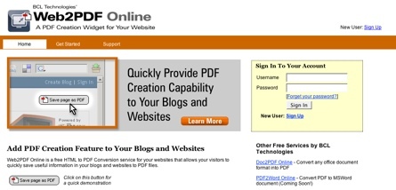 WEB2PDF Online, guardando los contenidos de una web en formato PDF
