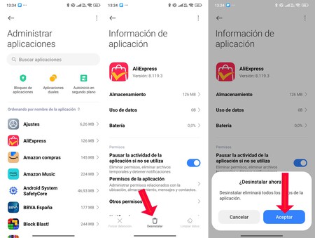 Desinstalación de aplicaciones en Xiaomi con HyperOS