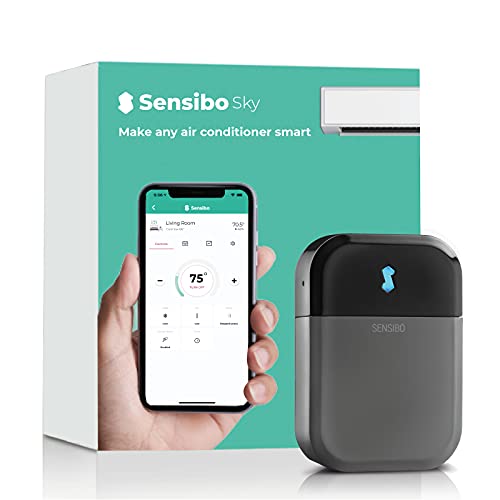 Sensibo Sky - Controlador WiFi inteligente de aire acondicionado. Mantiene la comodidad con energía eficiente. Instalación fácil y rápida. Termostato automático compatible con Google, Alexa, Siri.