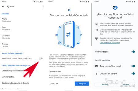 Sincronizar Google Fit con Salud conectada