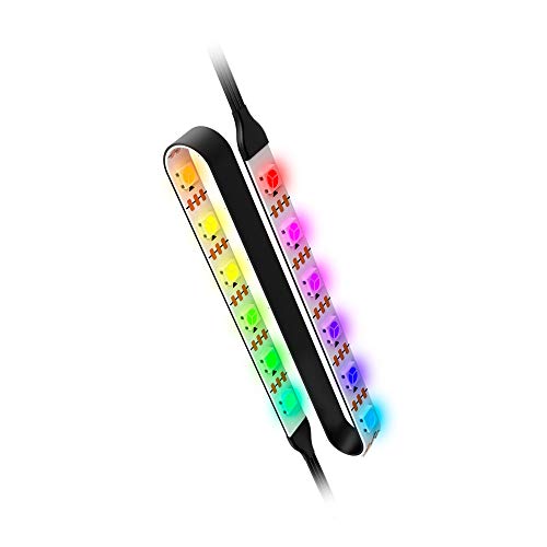 Nox Hummer Stripe -NXHUMMERSARGB- Tira modulos LED triples, instalación magnética y adhesiva, iluminación ARGB, 3 pin, color negro