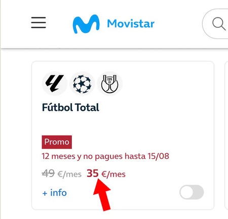 Añadiendo el paquete de Todo Fútbol desde MiMovistar