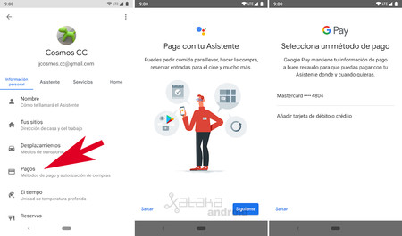 Pagos Asistente de Google