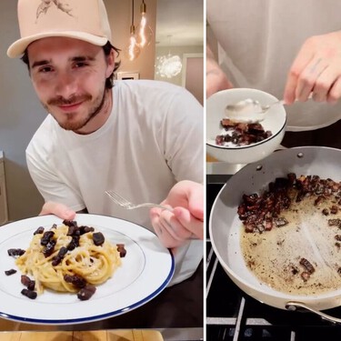 El hijo mayor de David Beckham nos enseña a cocinar unos espaguetis carbonara con auténtico sabor a carbón