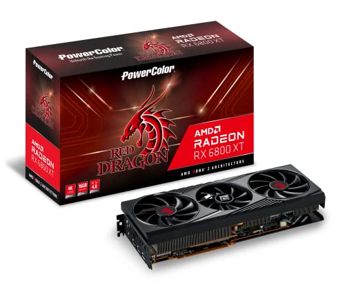 Powercolor Red Dragon AMD Radeon™ RX 6800 XT Tarjeta gráfica para Juegos con Memoria GDDR6 de 16 GB, Alimentado por AMD RDNA™ 2, Raytracing, PCI Express 4.0, HDMI 2.1, AMD Infinity Cache