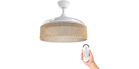 Ventilador De Techo Mellerware Brizy Bright Rattan Sand