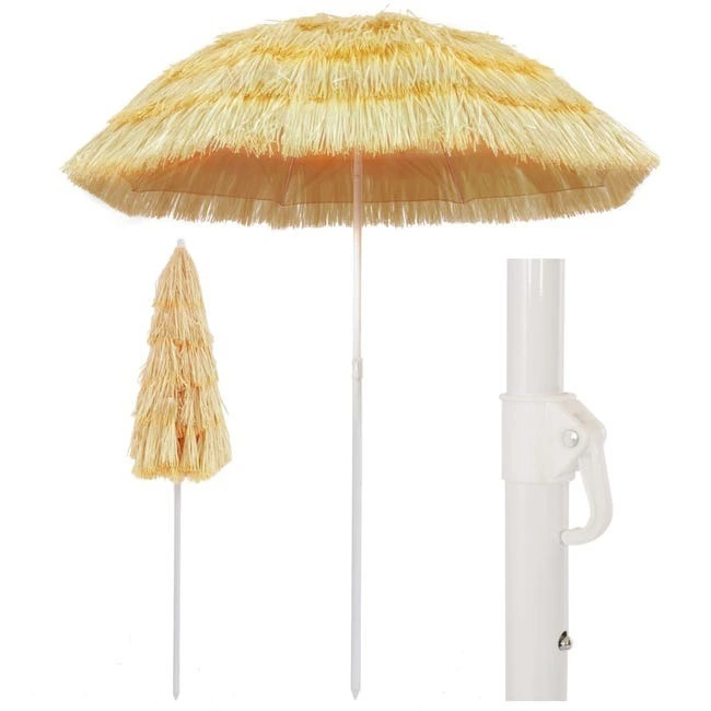 Sombrilla de playa | Parasol de playa estilo Hawai natural 180 cm CFW51927
