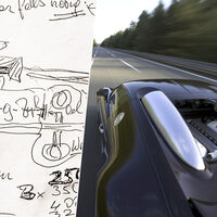 El Bugatti Veyron rompió con todo gracias a un motor brutal. Uno que nació con unos garabatos pintados a 320 km/h 
