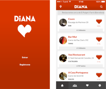 Diana, un nuevo buscador español de restaurantes en tu iPhone