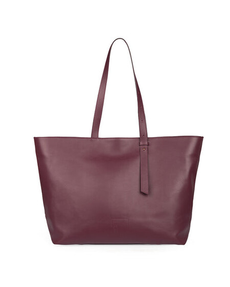 Bolso Shopping Bag De Piel Burdeos Leandra Imagen Frontal 460x